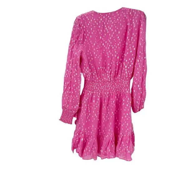 Lilly Pulitzer Women's Aura Pink Cristiana Dress Long Sleeve Dress Size 12 NWT